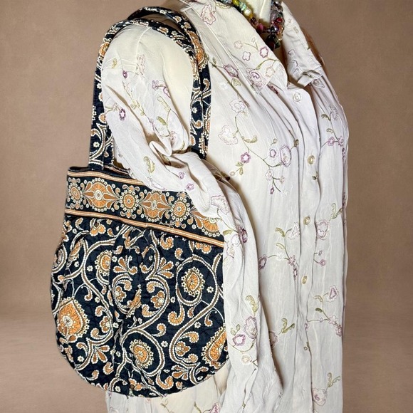 Vera Bradley Handbags - Vera Bradley quilted‎ cotton tote bag black, brown, tan, and cream paisley print